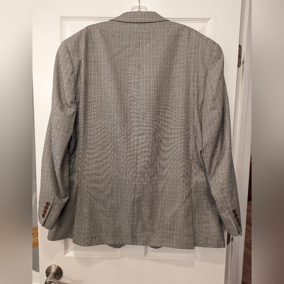 Izod Men Blazer sports coat jacket houndstooth gray two button classic fit 48R - Picture 4 of 8